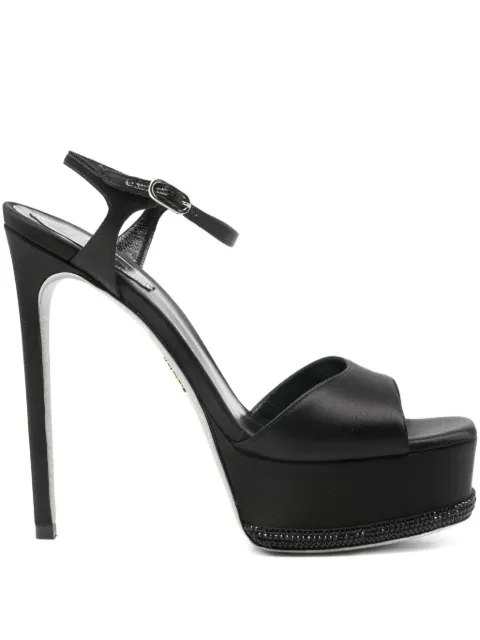 René Caovilla 150mm embellished platform sandals Black C11587130R001