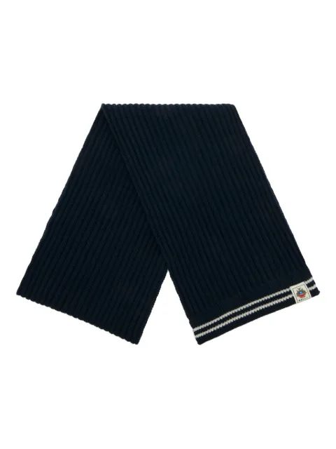 Bally stripes crest-label wool scarf Blue WSC04MWO039