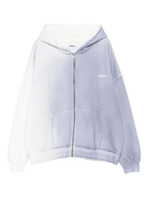 Bonsai ombré-effect zip-up hoodie Blue AW25SW006001