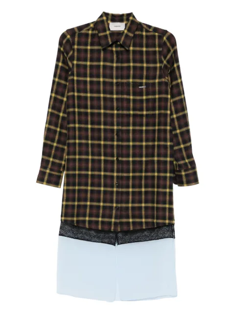 Coperni panelled layered dress Brown COPCH72F1014