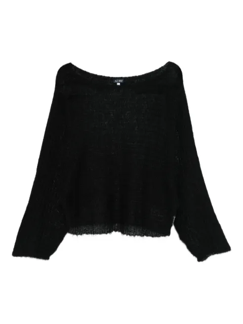 Giorgio Armani Pre-Owned 2000s frayed sweater Black GA250KC