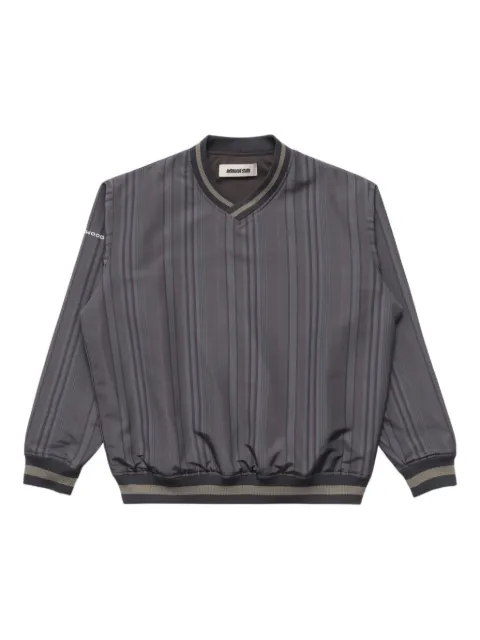 Metalwood Studio logo-motif V-neck sweatshirt Grey 25FW05110MLT