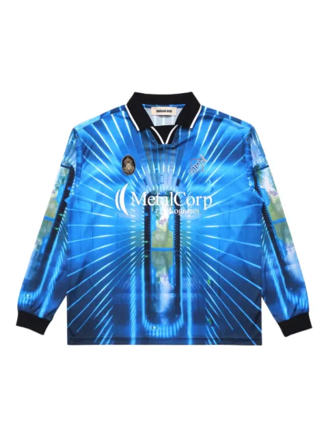 Metalwood Studio logo motif long-sleeved T-shirt Blue 25FW04105BLU