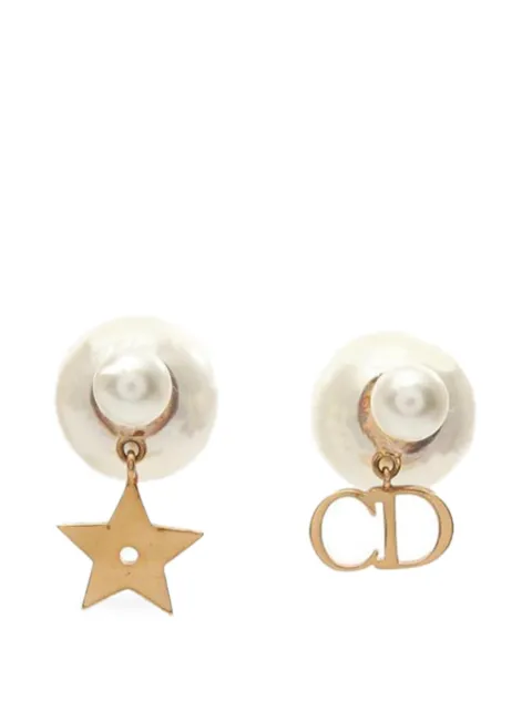 Christian Dior Pre-Owned 2010s CD faux-pearl earrings Gold 1015283