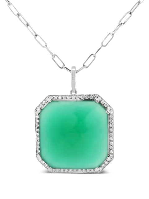Lisa Nik 18K white gold agate and diamond necklace Silver GASQCHWD