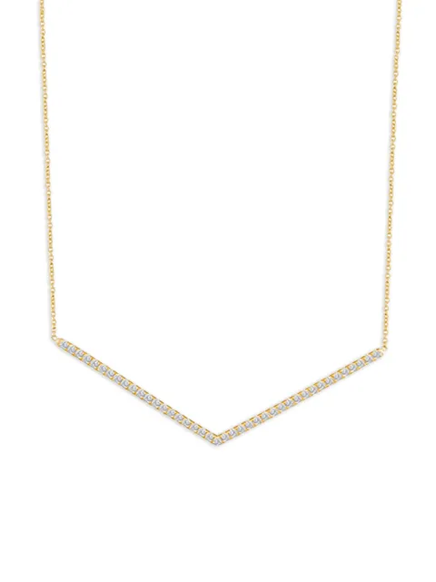 Lisa Nik 18K yellow gold Chevron diamond necklace Gold CHEVCHYD