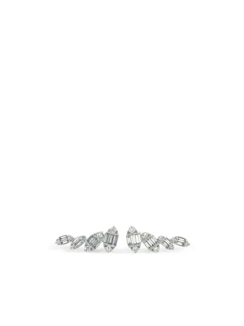 Lisa Nik 18K white gold diamond ear climbers Silver BGRDERWD50