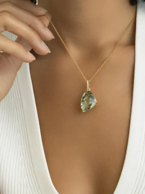 Lisa Nik 18K yellow gold diamond and quartz necklace Gold GAPICHYD06