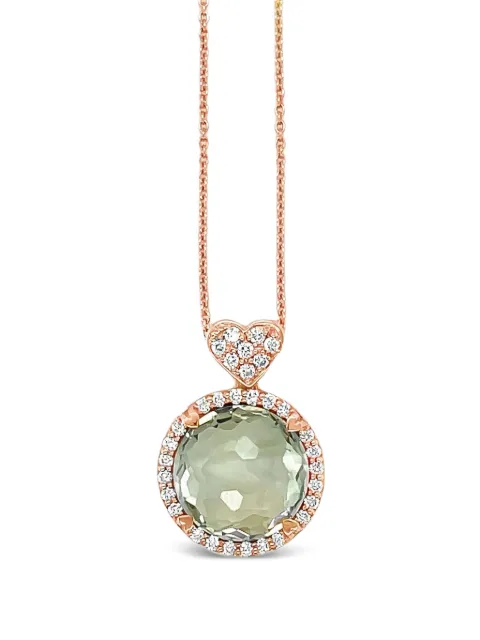 Lisa Nik 18K rose gold diamond and quartz necklace Pink GACH11RD