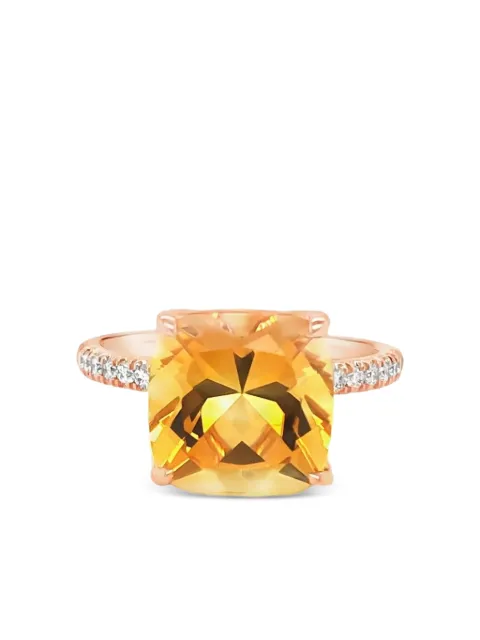 Lisa Nik 18K rose gold citrine and diamond ring Pink CTCS10RGRD