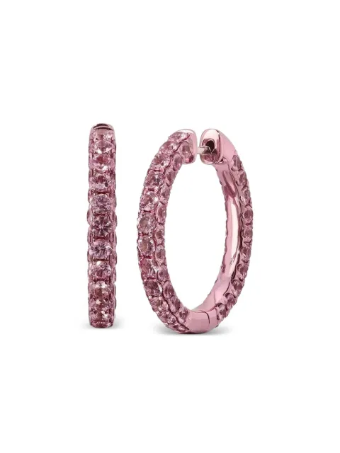 graziela 18K white gold rodhium and sapphire hoop earrings Pink WBE1072930PSP