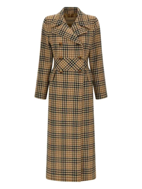 Valentino Garavani houndstooth wool coat Brown BCA7Z09RA
