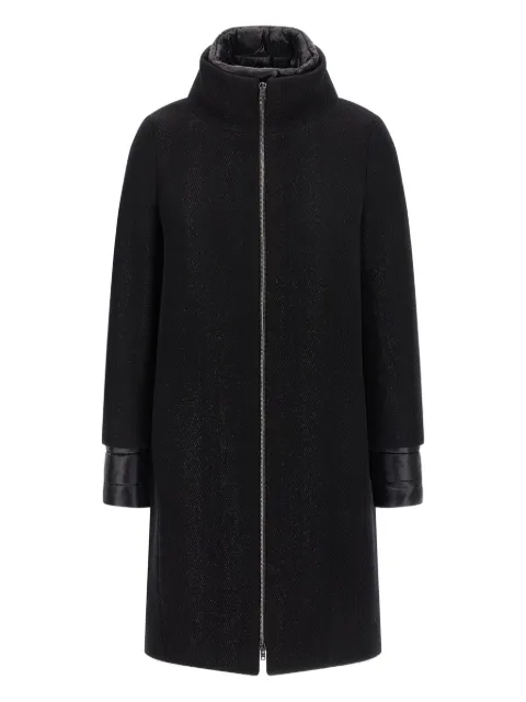 Herno zigzag-weave coat Black CA000590D33470