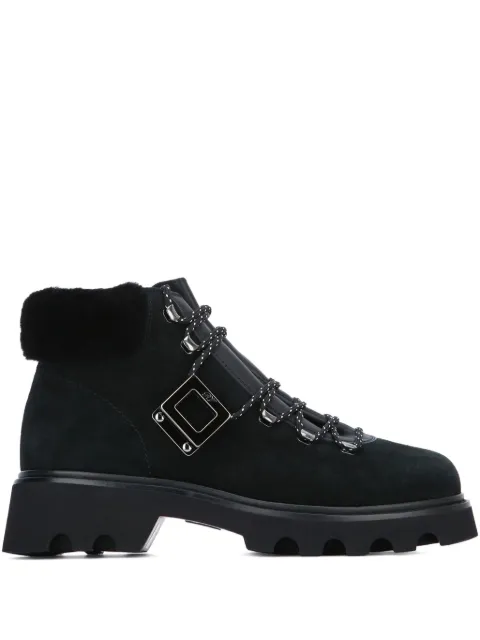 Roger Vivier Viv' Rangers suede truck boots Black RVW78443460USL
