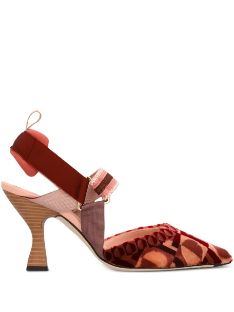 FENDI 85mm Colibri slingback pumps Red 8J8814AYA4