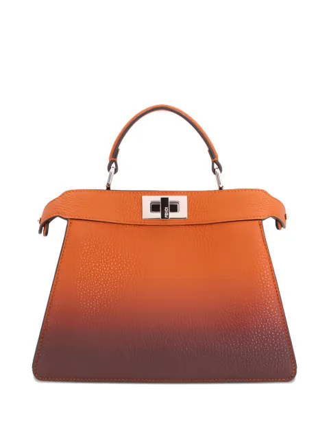 FENDI small Peekaboo ISeeU leather tote bag Brown 8BN327AYD2