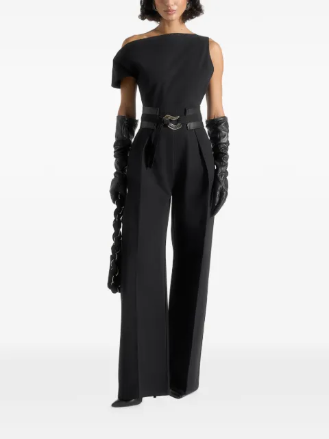 Manière De Voir Valerie tailored off shoulder jumpsuit with belt Black WMN3961