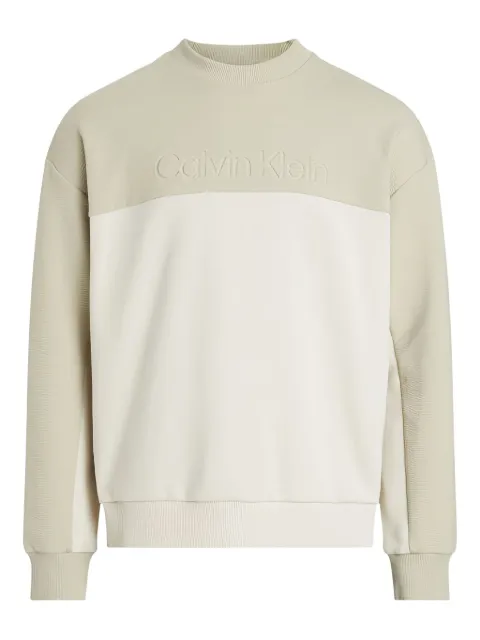 Calvin Klein logo-debossed colour-block sweatshirt Green K10K112242