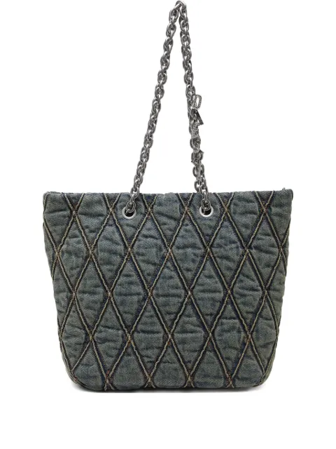 Diesel Charm-D diamond-quilted tote bag Blue X10467P5570