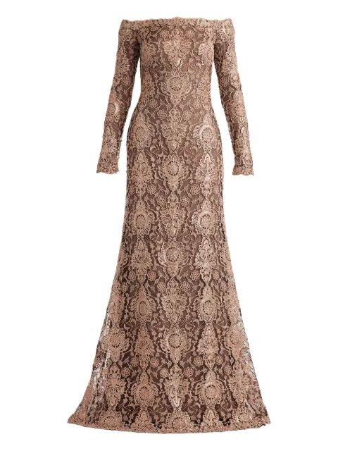 Tadashi Shoji off-shoulder maxi dress Brown CJC25733L