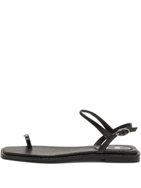 Diesel D-AMBER logo-detail flat sandals Black Y03764P8660