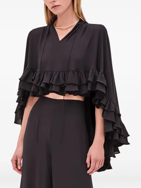 Alexis Cortese ruffled blouse Black A12506100470A12501160391