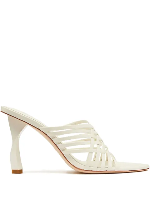 Aje 90mm Celyse woven heeled sandals White 25RE7220