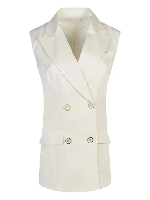 Anne Fontaine Orfevre double-breasted gilet White P23F323