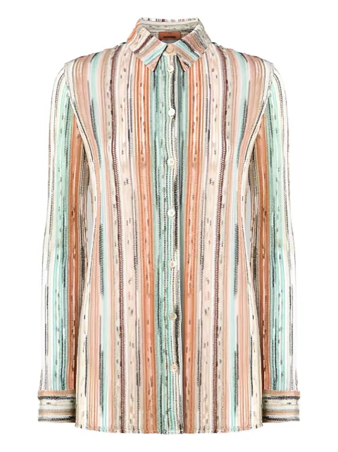 Missoni striped long-sleeve top Neutrals DS25SJ0C