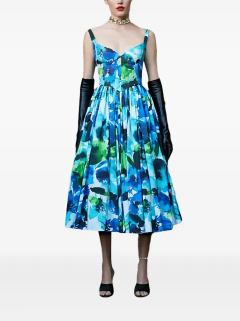 MUSEUM OF FINE CLOTHING sweetheart floral midi dress Blue MSMP24D10