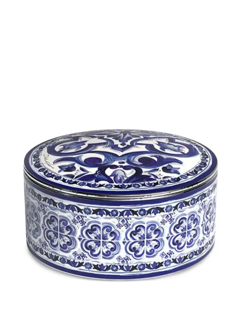 Dolce & Gabbana Mediterranean patterned box (12cm x 6.8cm) Blue TCC200TCAMTUB008