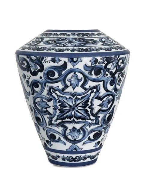 Dolce & Gabbana Mediterranean patterned vase (25cm x 29 cm) Blue TCC198TCAMZUB011