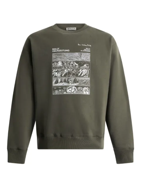 Bally embroidered graphic sweatshirt Green MJE09RCO227