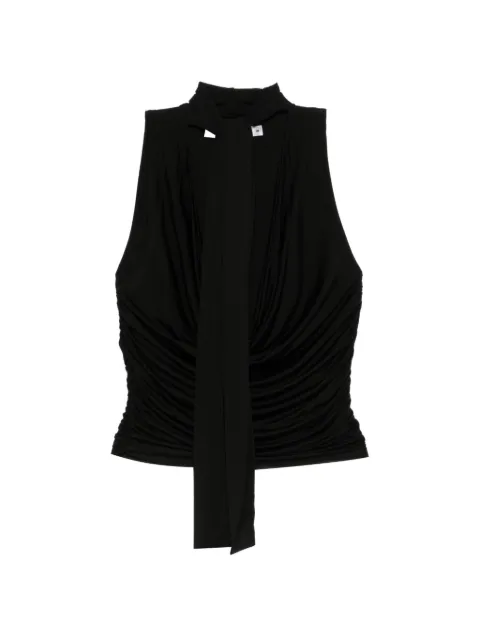 Aya Muse self-tie draped top Black AMR2667