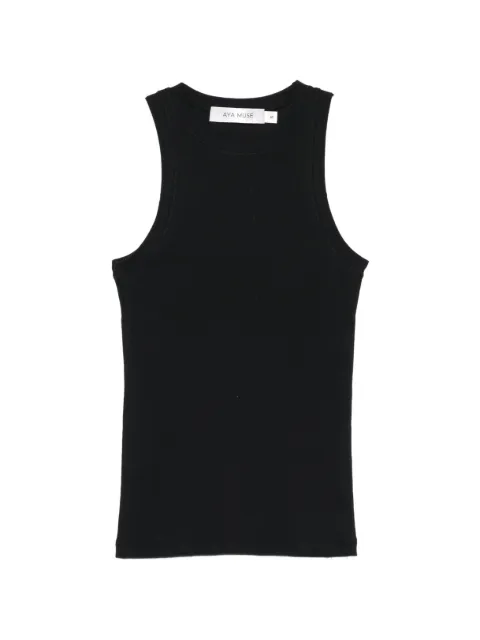 Aya Muse crew-neck tank top Black AMBR2515
