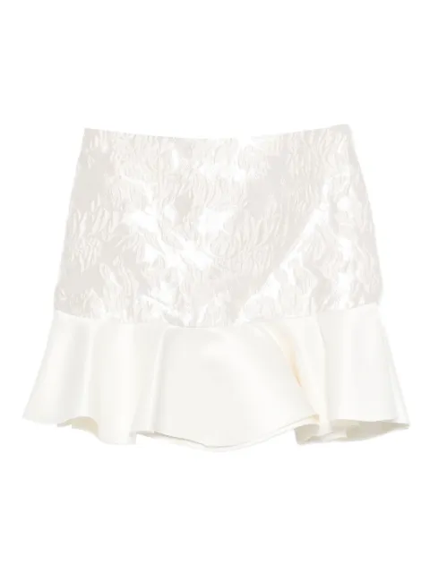 GANNI satin cloque mini skirt White A1090086