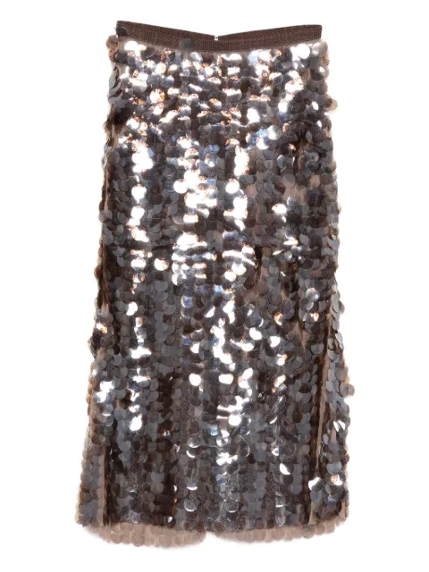 Fabiana Filippi sequinned midi skirt Brown GND225F826L638