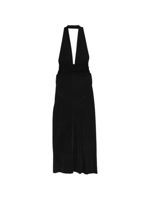 Aya Muse Zirra V-neck midi dress Black AMR2617