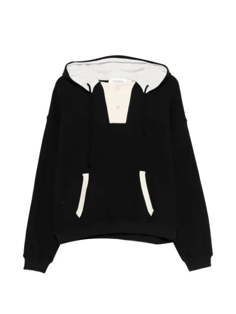 Aya Muse button-fastening hoodie Black AMR2668