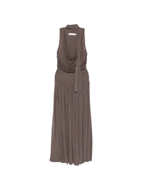 Aya Muse Alyve ruched midi dress Brown AMR2620