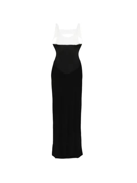 Aya Muse semi-sheer maxi dress Black AMR2615