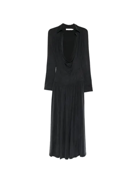 Aya Muse Mer pleated midi dress Grey AMR2606