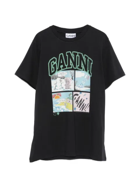 GANNI bear comic T-shirt Black A1050070