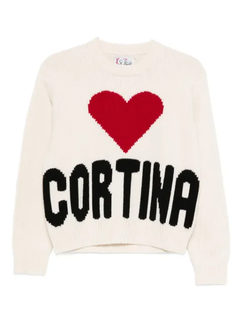 MC2 Saint Barth Kyla heart intarsia sweater Neutrals KYLA002