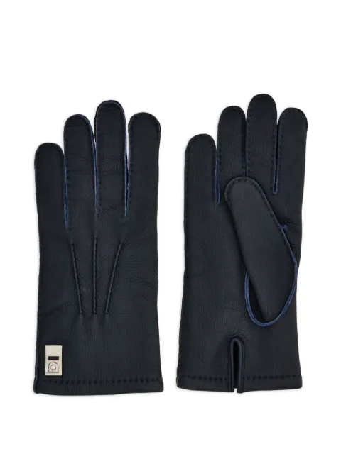 Ferragamo gloves in leather Blue 791237
