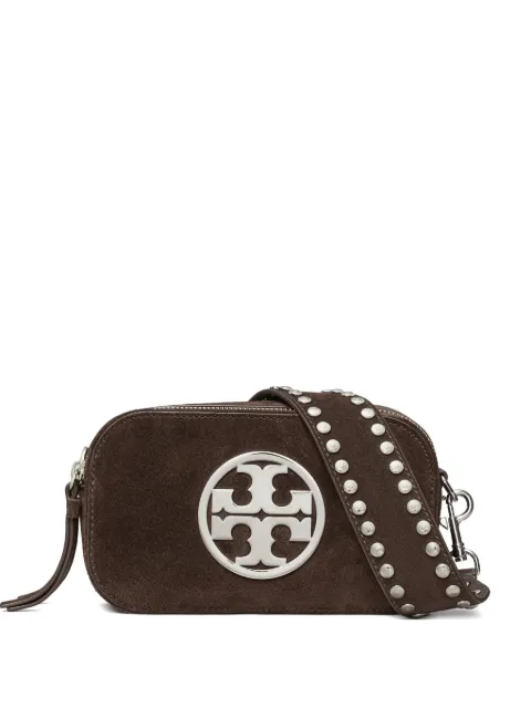 Tory Burch mini Miller logo-studded suede crossbody bag Brown 174301