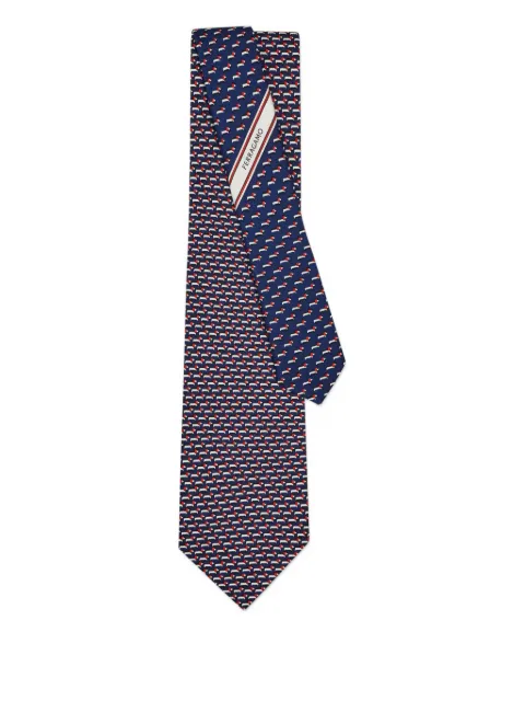 Ferragamo dachshund print silk tie Blue 788884