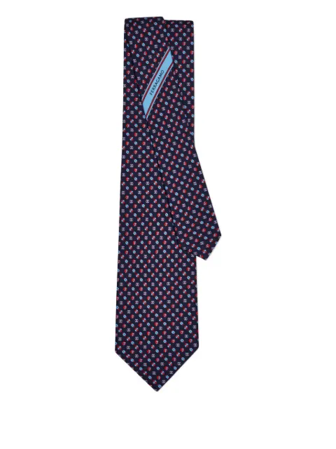 Ferragamo sport print silk tie Blue 788867