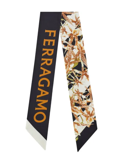 Ferragamo floral bloom-print silk bandeau Black 789920