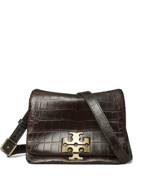 Tory Burch Charlie runway croc-embossed shoulder bag Brown 178045